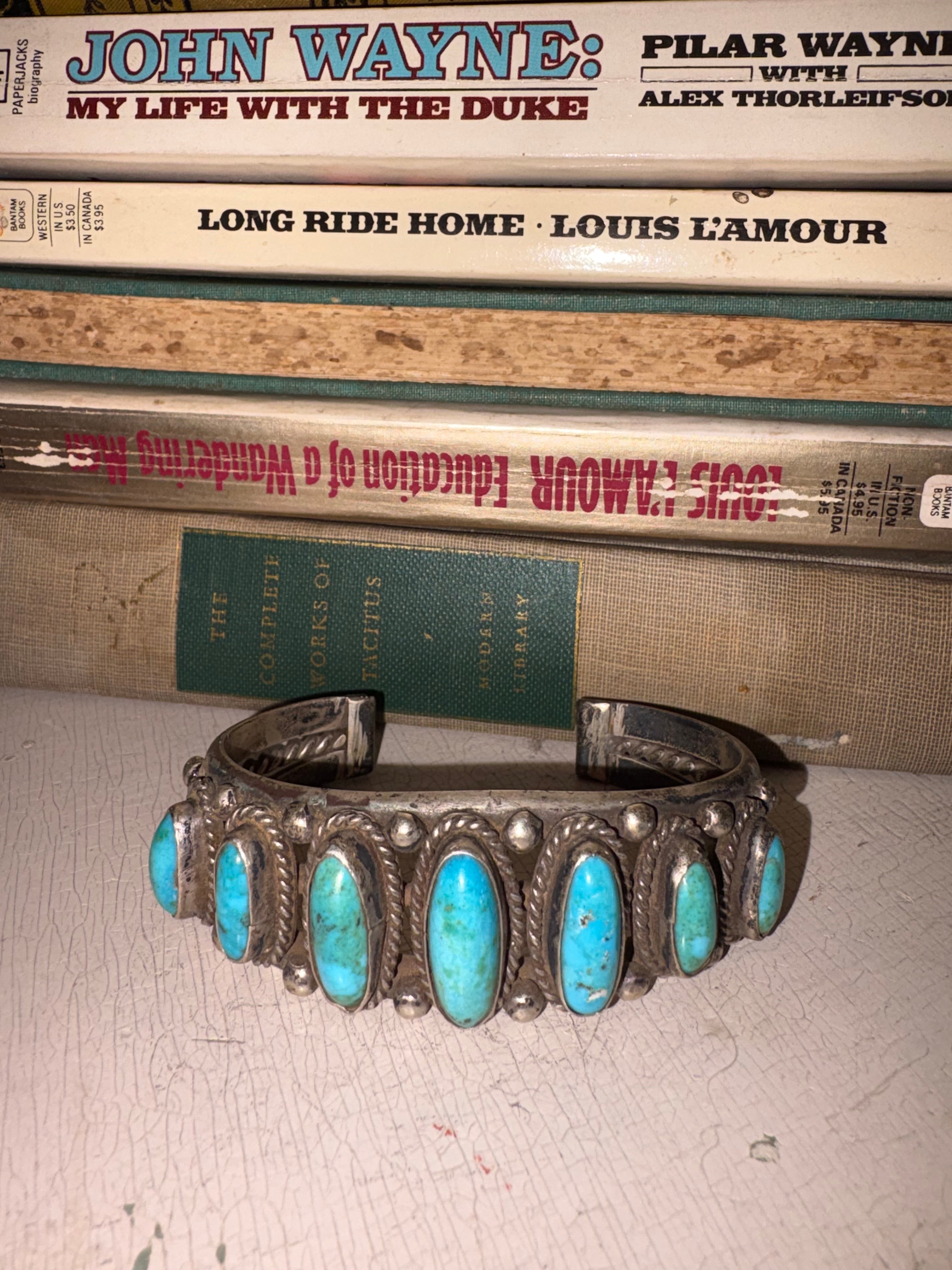 Vintage Navajo Silver & Turquoise Cuff