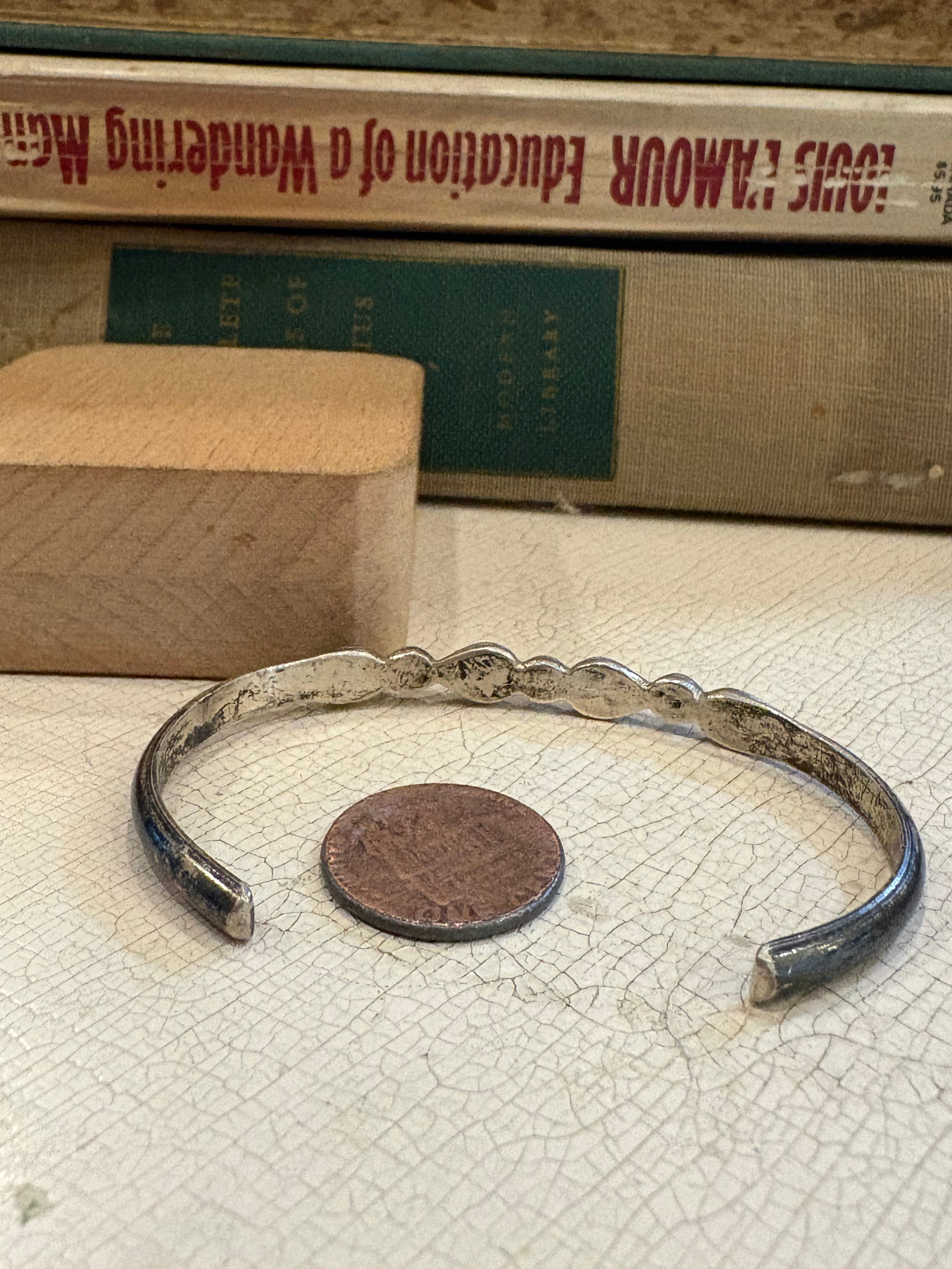 Vintage Navajo Turquoise & Coral Bracelet