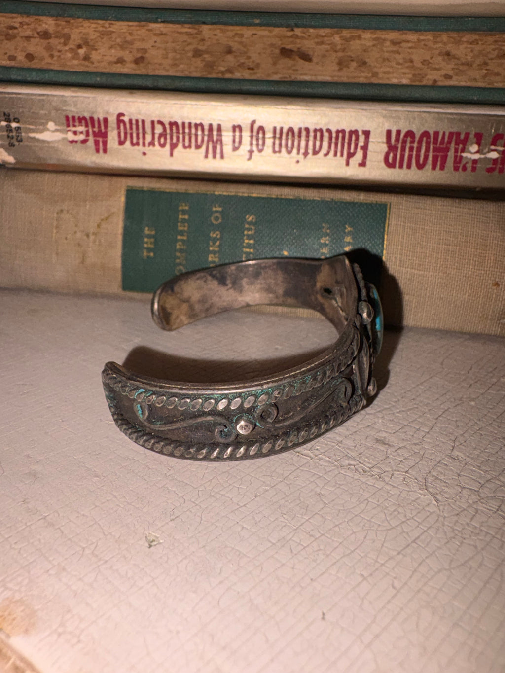 Vintage Navajo Silver & Turquoise Cuff