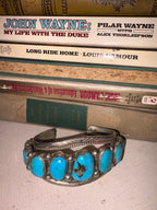 Vintage Navajo Silver & Turquoise Cuff