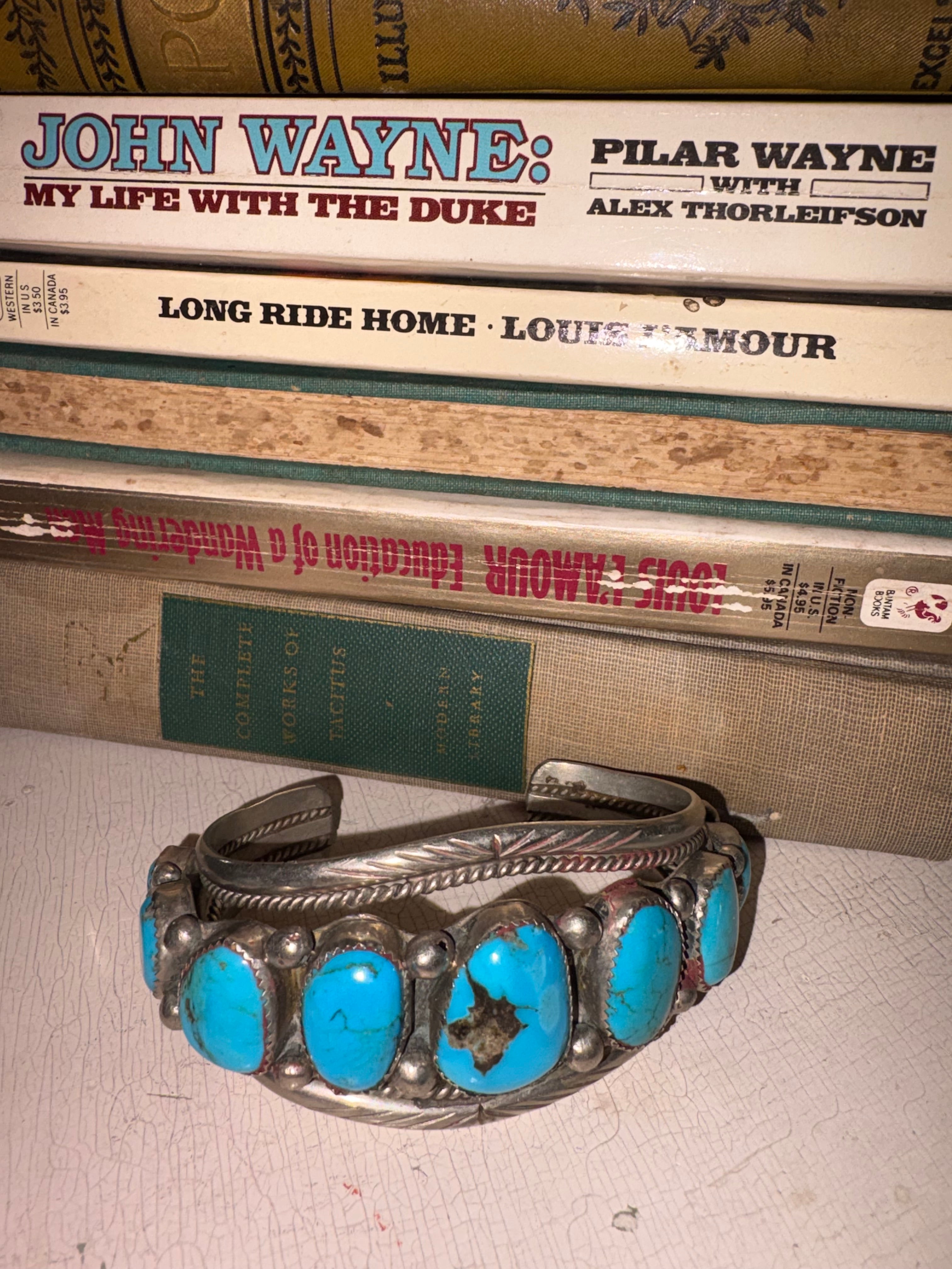Vintage Navajo Silver & Turquoise Cuff