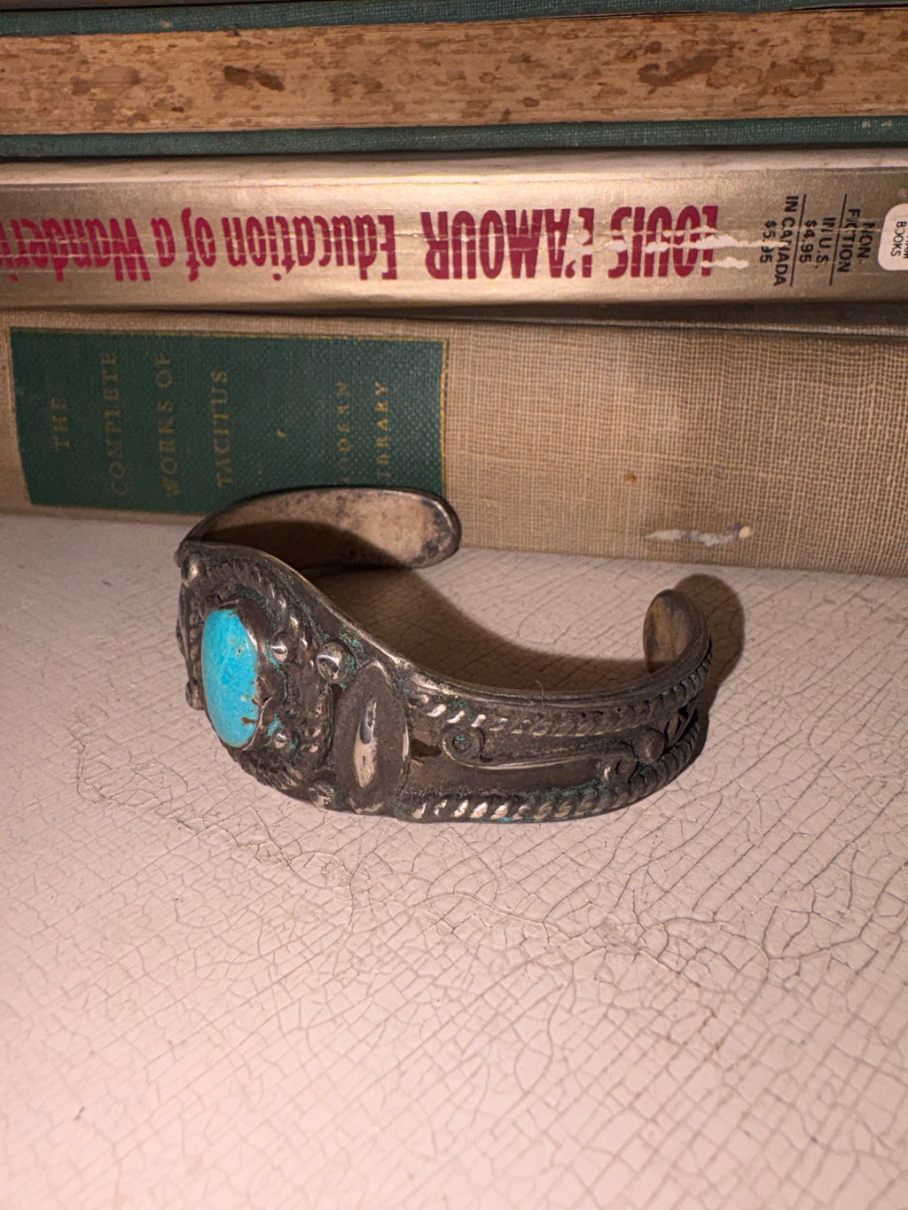 Vintage Navajo Silver & Turquoise Cuff