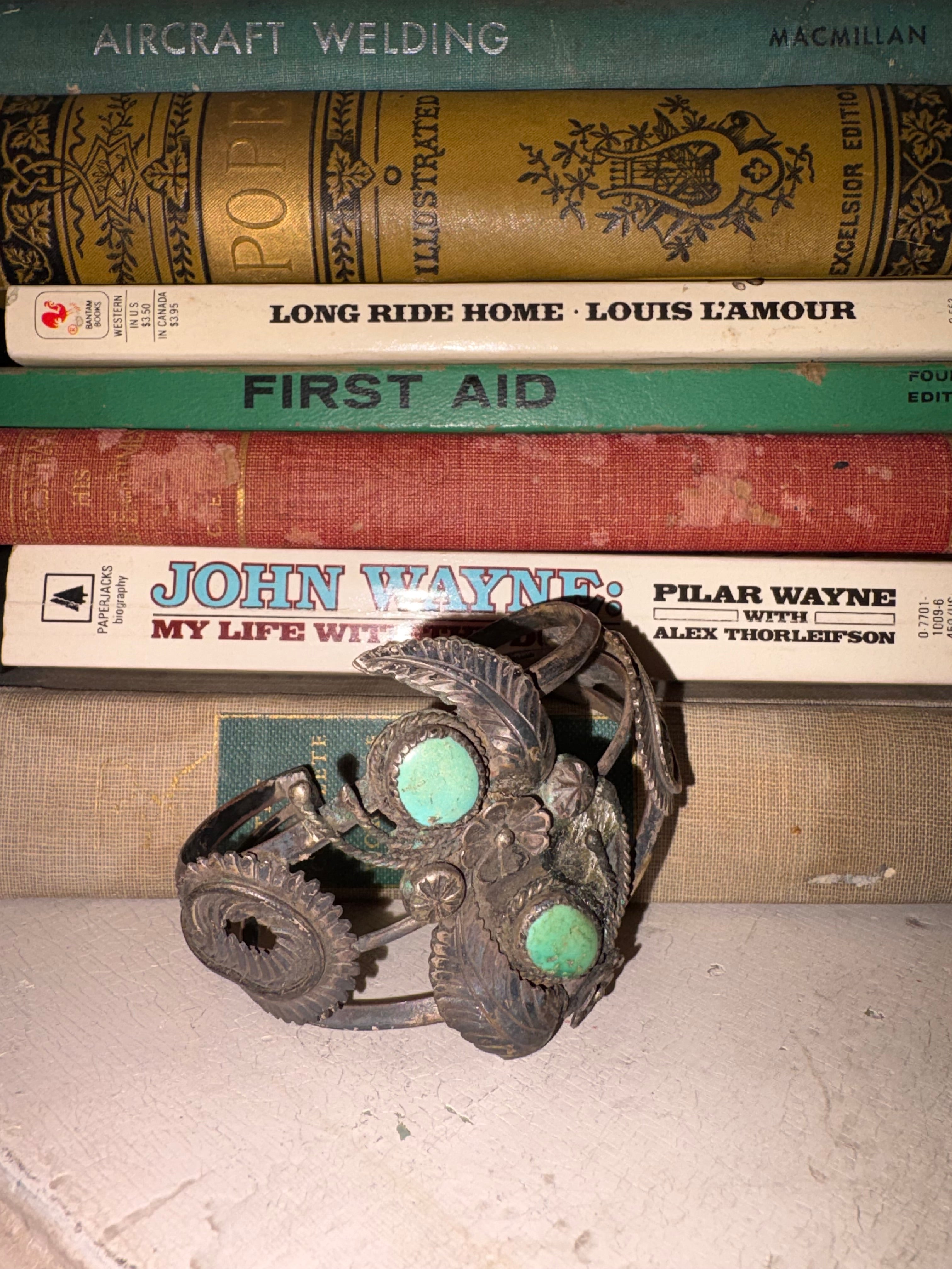 Vintage Navajo Silver & Turquoise Cuff