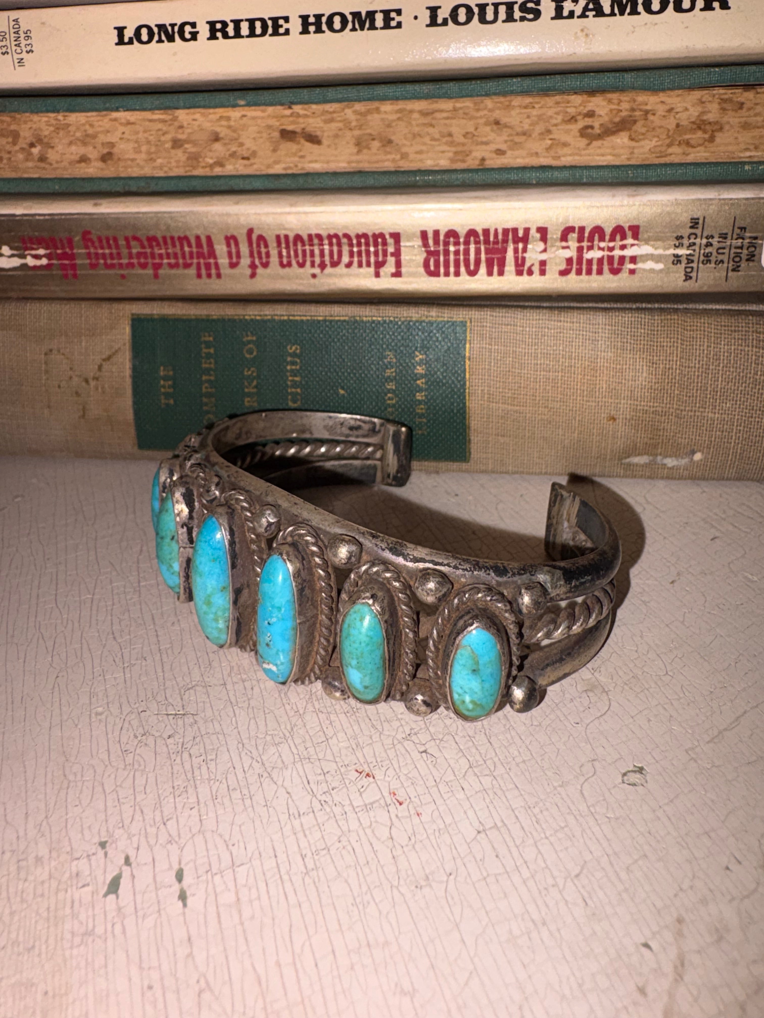 Vintage Navajo Silver & Turquoise Cuff