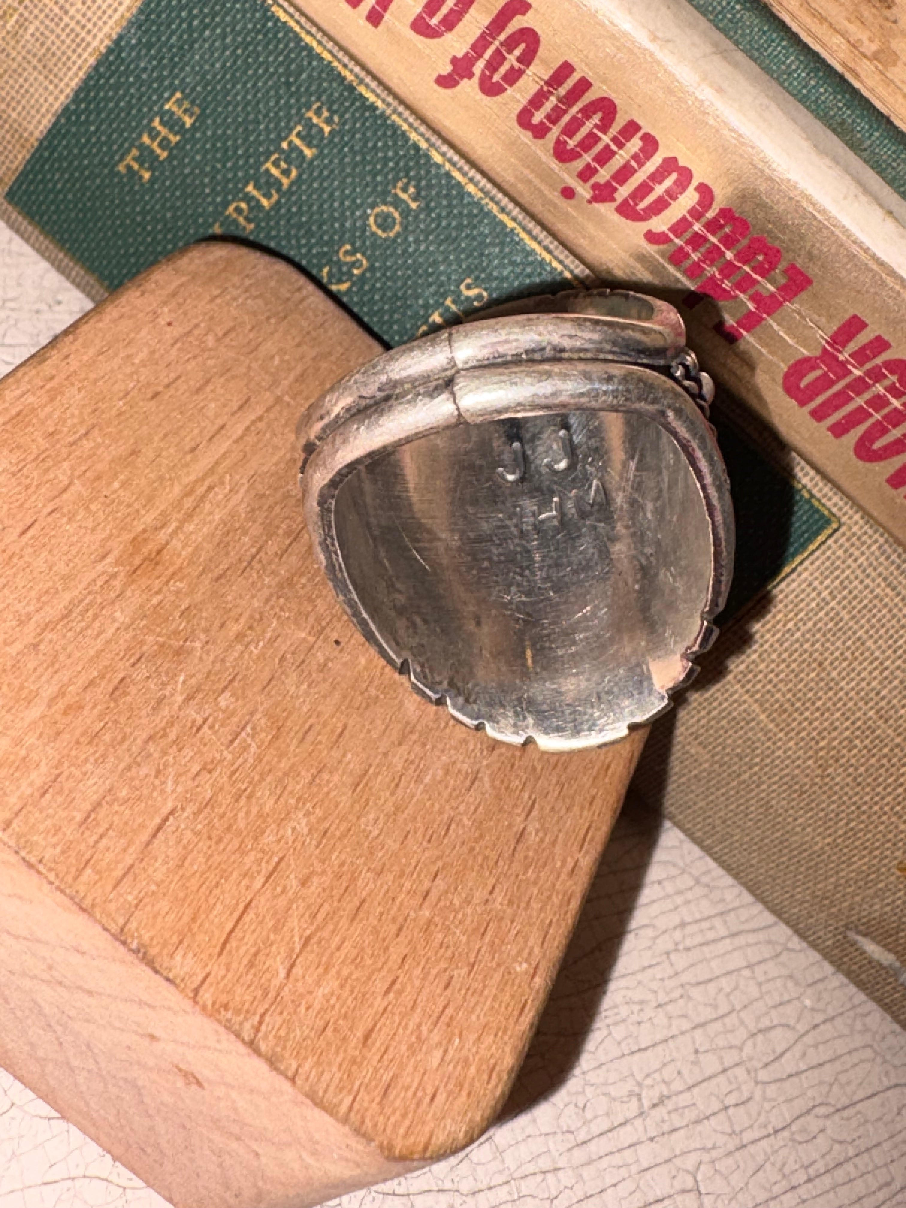 Vintage Navajo Coral & Turquoise Ring