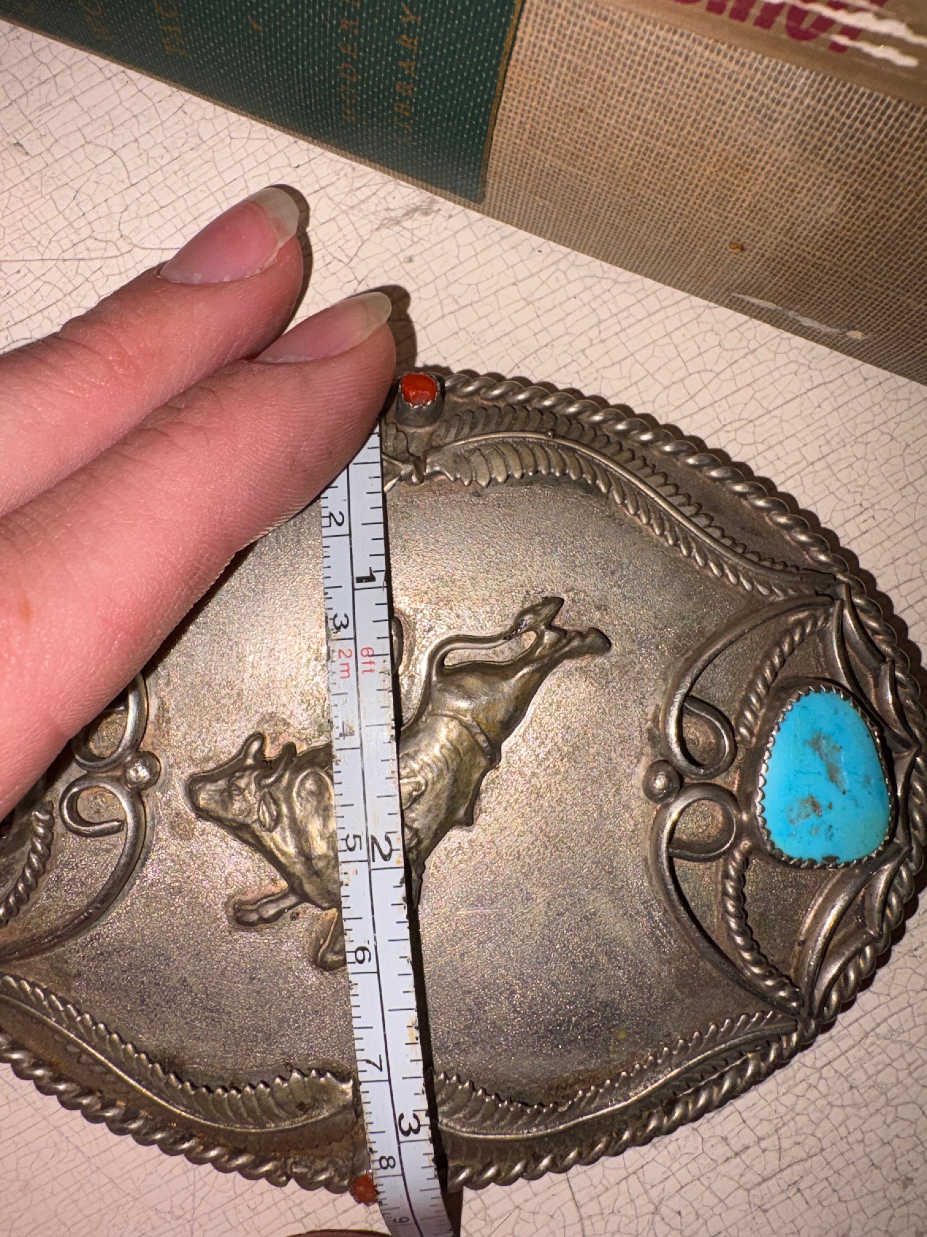 Vintage Navajo Turquoise Belt Buckle