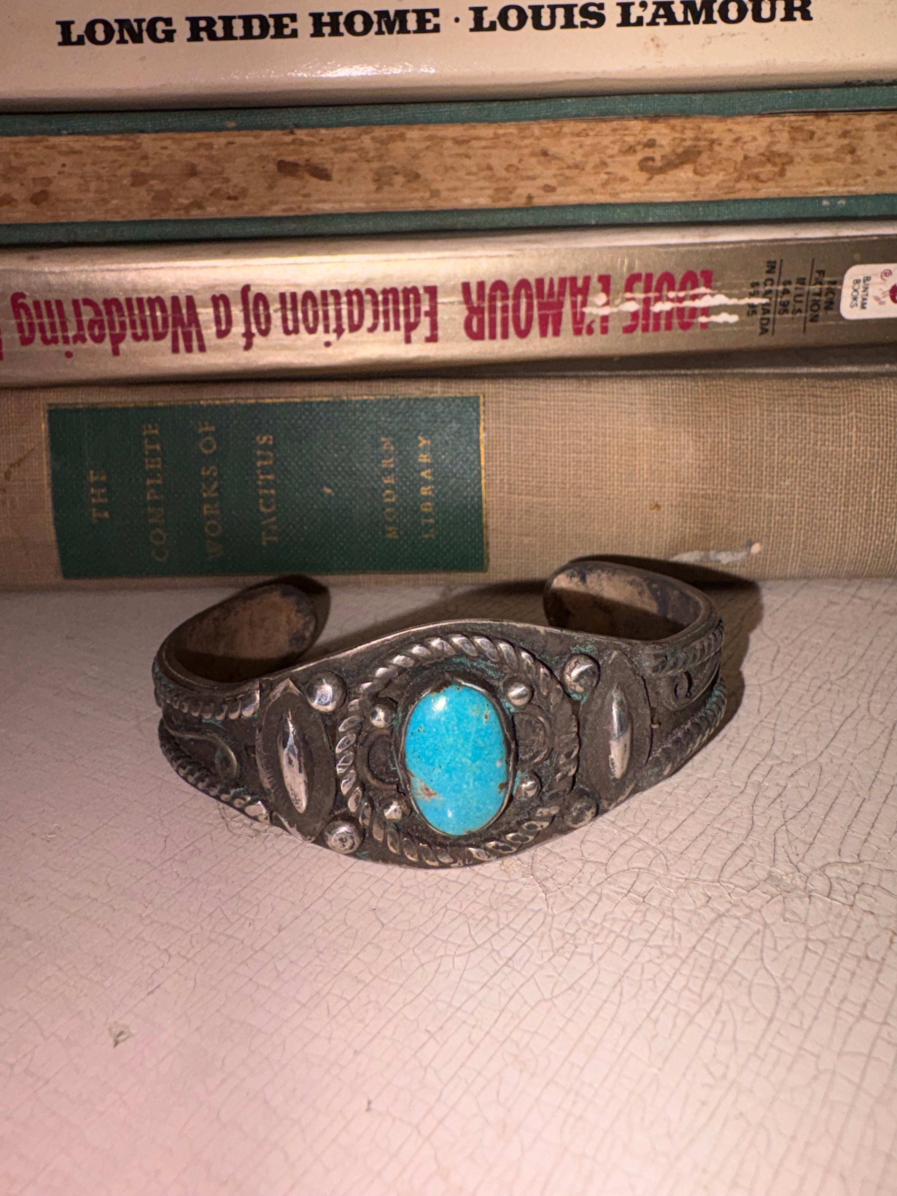 Vintage Navajo Silver & Turquoise Cuff