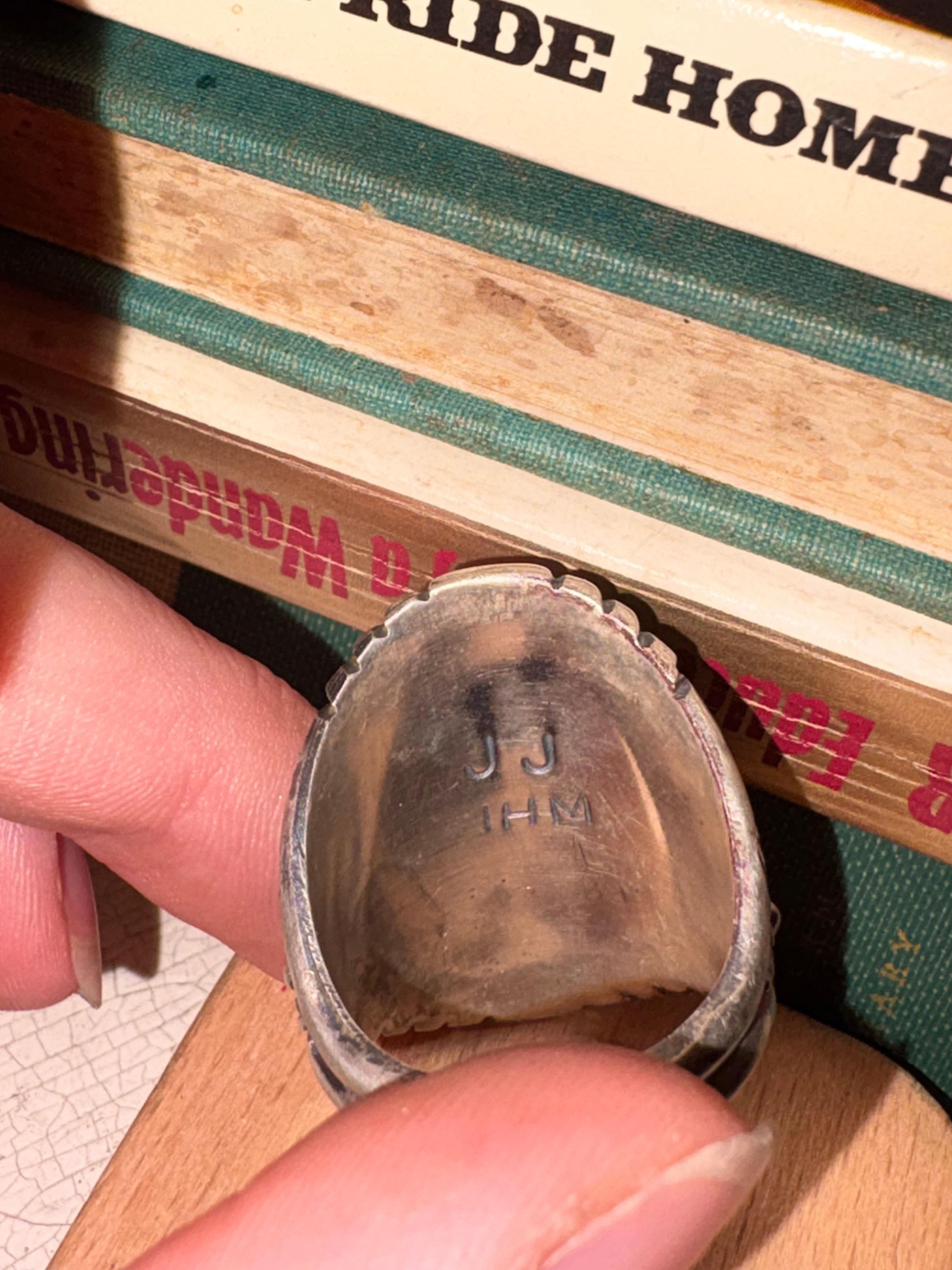 Vintage Navajo Coral & Turquoise Ring