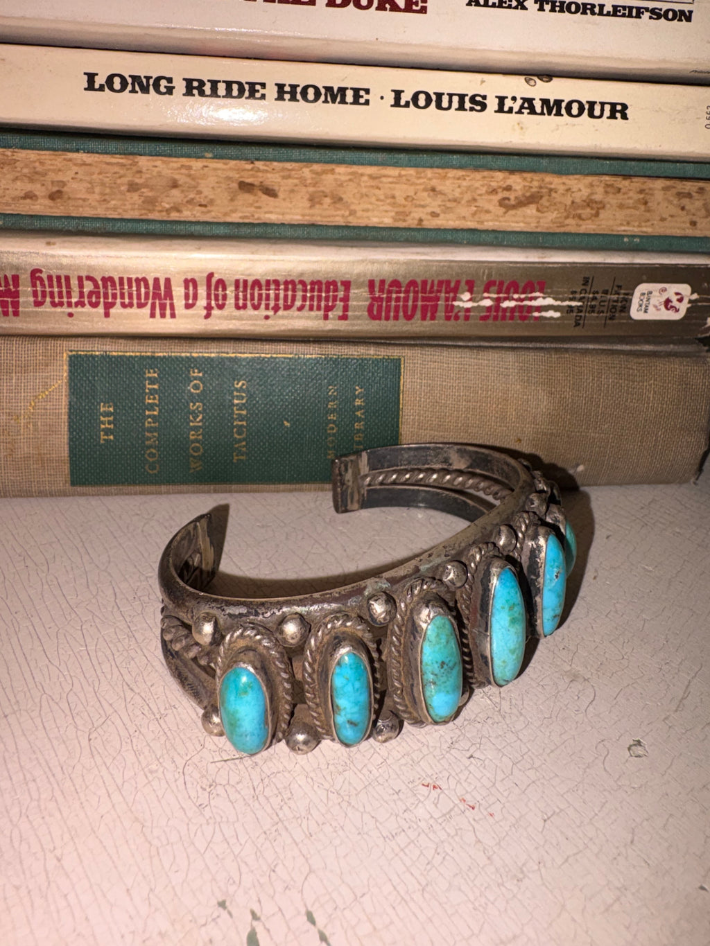 Vintage Navajo Silver & Turquoise Cuff
