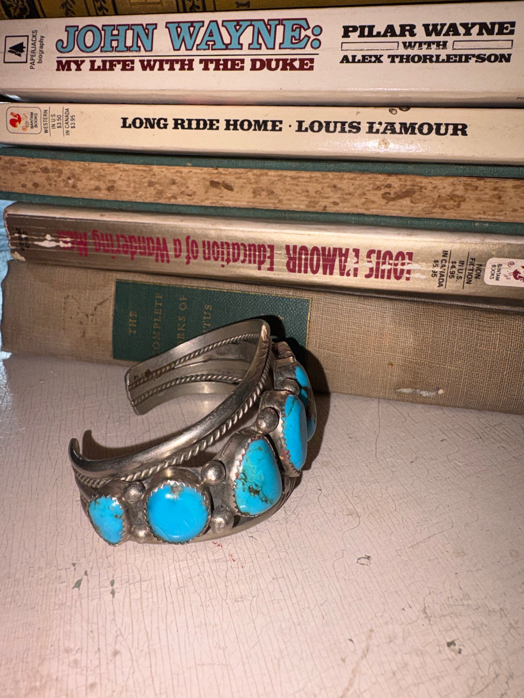 Vintage Navajo Silver & Turquoise Cuff