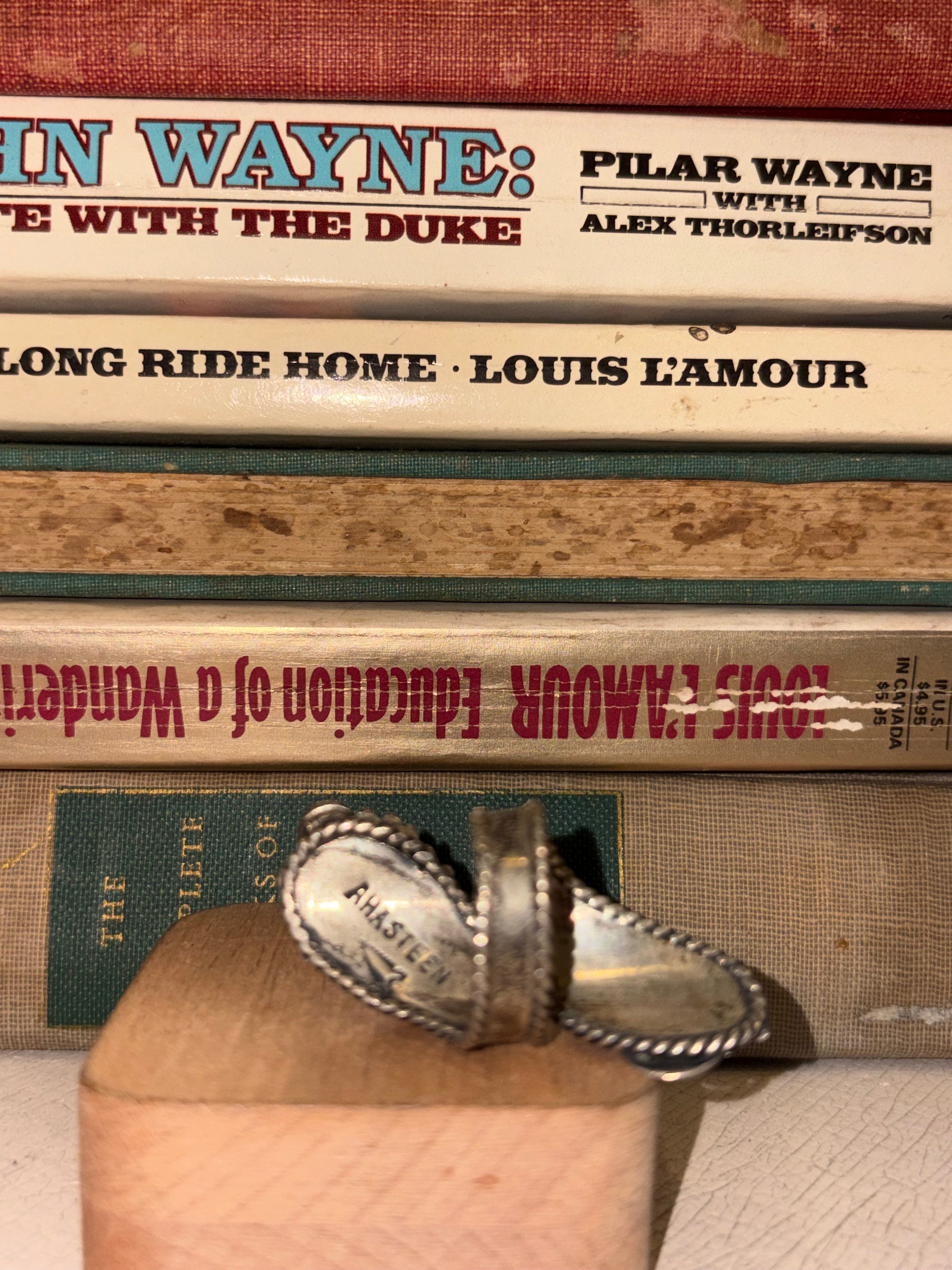 Vintage Navajo Coral & Turquoise Spoon Ring