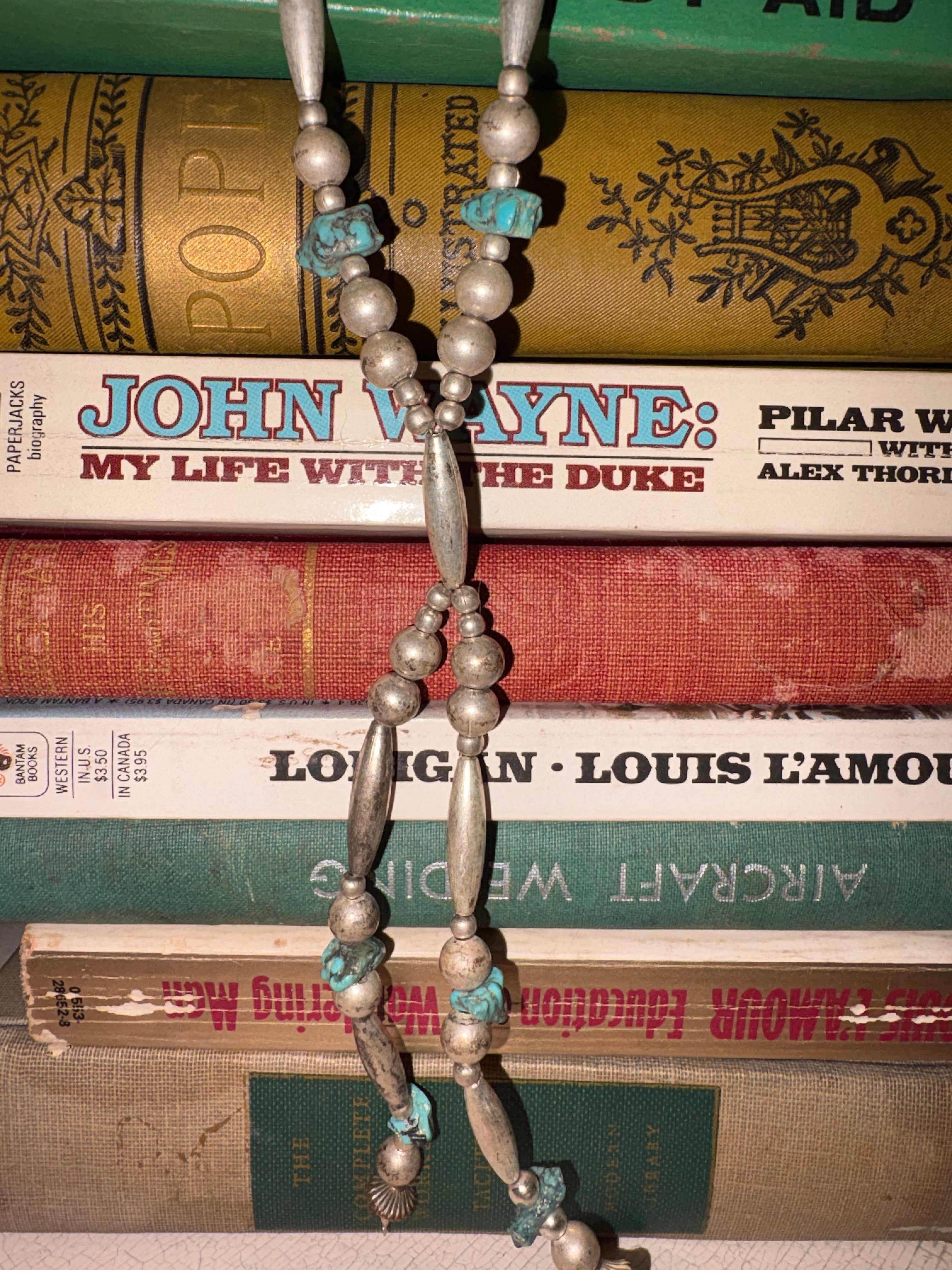Vintage Turquoise Lariat Necklace