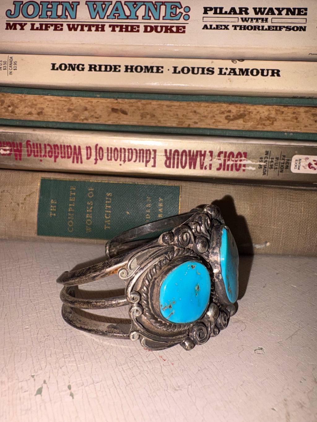 Vintage Navajo Silver & Turquoise Cuff