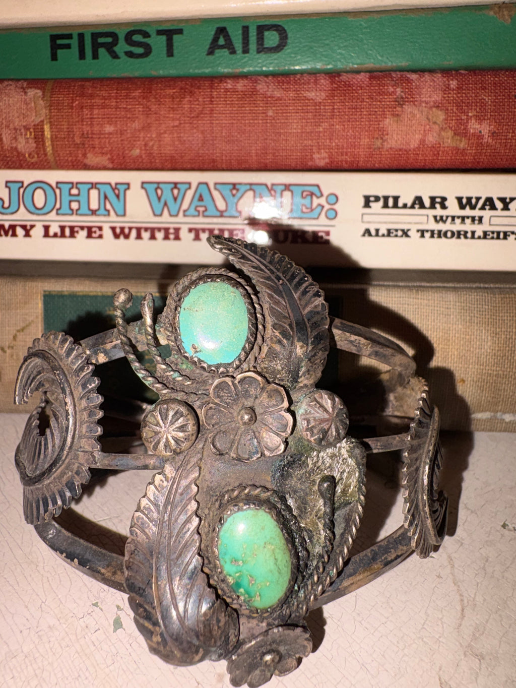 Vintage Navajo Silver & Turquoise Cuff