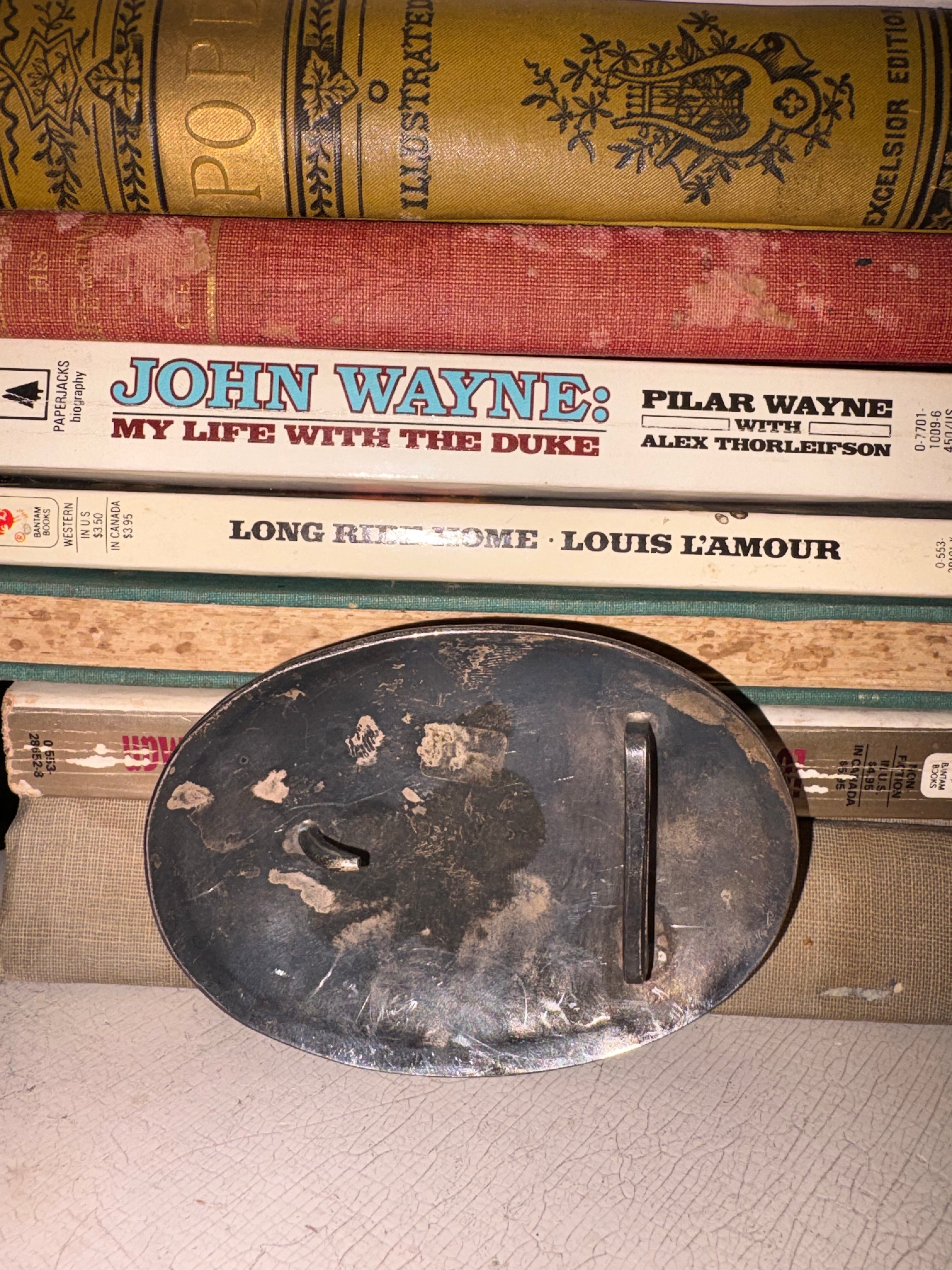 Vintage Navajo Coral & Turquoise Belt Buckle